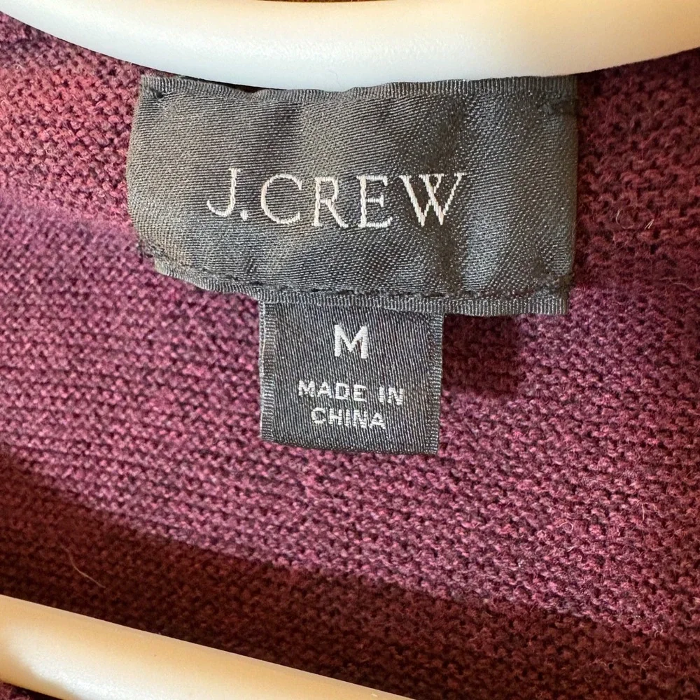J. Crew Mens Burgundy 100% Cotton Crewneck Sweater‎ Size Medium